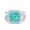 Paraiba Tourmaline CZ, variant on Halo Split Shank Engagement Ring CZ 925 Sterling Silver Size 8