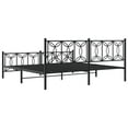 thumbnail image 6 of vidaXL Metal Bed Frame without Mattress with Footboard Black 76"x79.9", 6 of 7