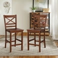 thumbnail image 3 of Costway Set of 2 Bar Stools 24'' Counter Height Chairs w/ Rubber Wood Legs Walnut, 3 of 8