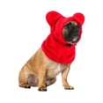 thumbnail image 3 of Winter Dog Hat Fleece Pullover | Adjustable Warm Pet Hat for Small & Medium Dogs | Soft Polyester, Solid Black/Red/Blue | Cozy Outdoor Protection, Lightweight, Durable, Cute Embroidery, 3 of 7
