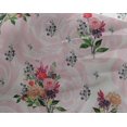 thumbnail image 4 of oneOone Georgette Viscose Fabric Watercolor Leaves & Peony Floral_Printed Fabric 1 Yard 42 Inch Wide, 4 of 4