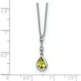 thumbnail image 4 of Sterling Silver Ss Rh Plated White Ice .01 Ct. Diamond And Peridot W/2In Ext. Necklace (Width 1.25) (Length 18) - Jbsp, 4 of 5
