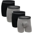 thumbnail image 1 of Fruit of the Loom Mens Premium COOLZONE Boxer Briefs, black/Gray 4 Pack, Small, 1 of 6