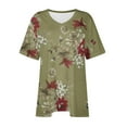 thumbnail image 4 of Oversized Tshirts for Curvy Women Plus Size Summer Graphic Tees Trendy Casual Short Sleeve Loose Fit Tops Tshirt(Army Green 3XL), 4 of 4