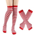 thumbnail image 1 of Bas Rayés pour Femmes, Chaussettes Hautes, Chaussettes d'Halloween, 1 of 3