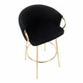 thumbnail image 6 of Claire Contemporary Glam Barstool In Black Metal And Cream Velvet With Gold Metal Footrest - Set Of 2, 6 of 9
