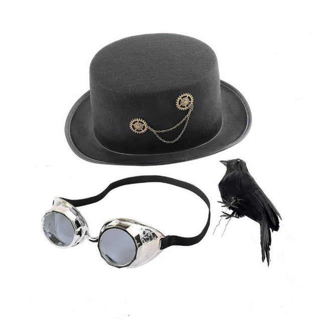 Advancent Victorian Steampunk Top Hat with Goggles Classic Novelty Hat for Men Women Kits de decoración para fiestas