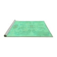 thumbnail image 2 of Ahgly Company Machine Washable Indoor Square Abstract Turquoise Blue Modern Area Rugs, 8' Square, 2 of 4