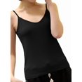 thumbnail image 3 of Women'S Cotton Tops: Spaghetti Strap, Knitted Tanks, Casual Slim Fit Sleeveless Camisole Black 4XL, 3 of 8