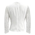 thumbnail image 6 of Lovzfmll Blazer for Women, Lace Trim Single-Breasted Suit Jacket, Dressy Slim Fit Long Sleeve Party Outerwear White, M, 6 of 7