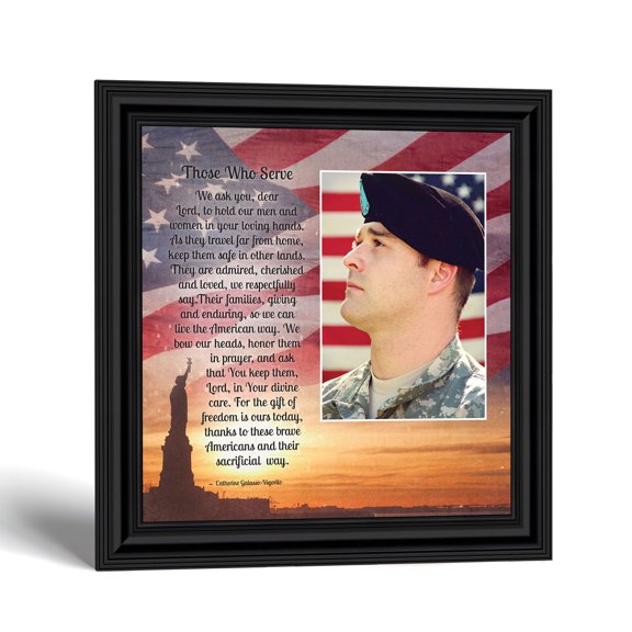 Patriotic Picture Frame With Photo, Those Who Serve Prayer