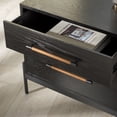 thumbnail image 4 of Safvaieh Couture Chandri Scandinavian Wood and Metal Nightstand, Black/Brown, 4 of 14