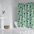 thumbnail image 2 of Light Green Christmas Village Pattern Shower Curtain 84"x72" ,Bathroom Decorative Shower Curtains Set with 12 Hooks,Modern Waterproof Washable Shower Curtain, 2 of 6
