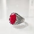 thumbnail image 3 of AAA Ruby Corundum Mens Ring, Natural Ruby Corundum Ring, July Ring, Silver Jewelry, 925 Silver Ring, Gift, Heavy Mens Ring, Arabic Design, Ottoman Style Ring, Christmas, Turkey Mens Signet Ring, 3 of 8