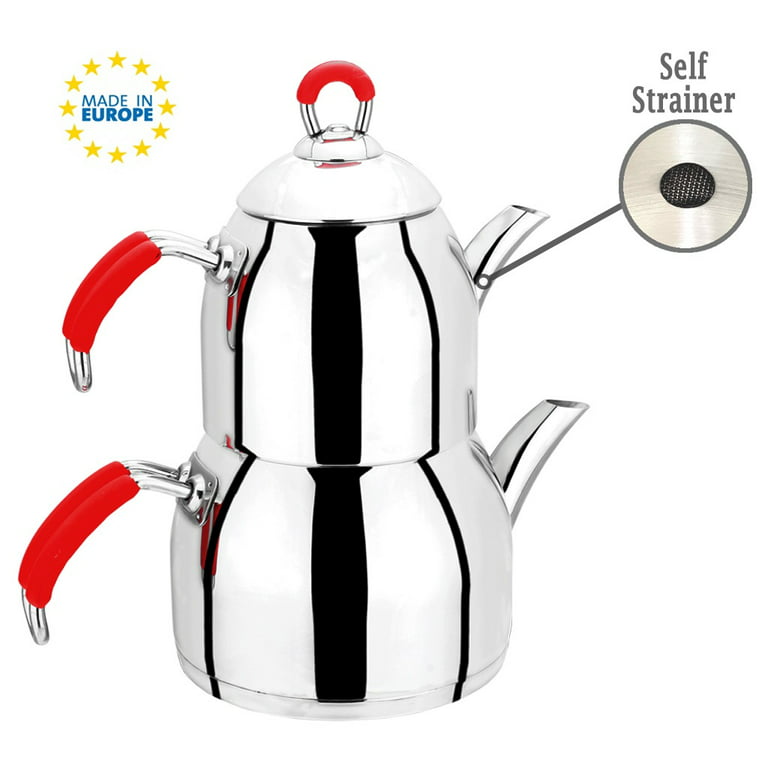 Tea Kettle Stovetop - 2.64QT Whistling Tea Pots for Stove Top - Sleek  Teapots with Universal Base, Mirror Stainless Steel Teakettle with Cool  Grip Bakelite Handle 