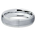 thumbnail image 3 of Silly Kings 6mm Silver Tungsten Carbide Wedding Band Dome Unique Edge Brushed Unisex Comfort Fit, 3 of 3