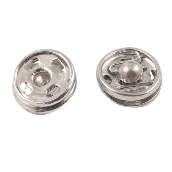 REGALWOVEN 50Pcs Silver Tone 8mm Dia Metal Fastener Press Studs Buttons