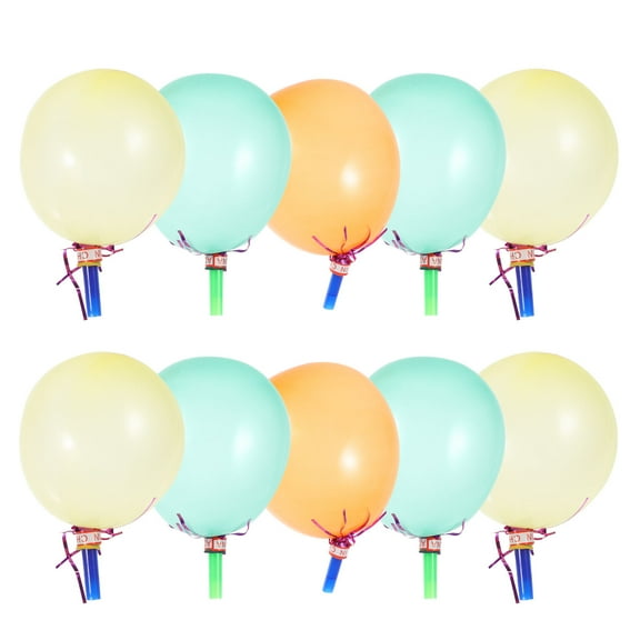 HOMEMAXS 100 Pcs Musical Blow Outs Balloon Mixed Glitter Fringed Metallic Noisemaker Kids Whistles for Halloween Xmas Party Random Color