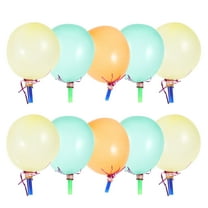 HOMEMAXS 100 Pcs Musical Blow Outs Balloon Mixed Glitter Fringed Metallic Noisemaker Kids Whistles for Halloween Xmas Party Random Color