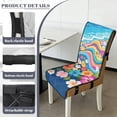 thumbnail image 6 of TSOVTHRID Hippie Hibiscus Floral Wave Print Quilted Dining Chair Covers, Stretchy Removable Chair Cushion Slipcovers with Elastic Band, Seat Covers for Dining Room, Kitchen, Set of 4, 6 of 7