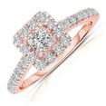 thumbnail image 2 of Halo Diamond and Moissanite Engagement Ring 1.50 Carat Princess cut in Rose Gold, 2 of 2