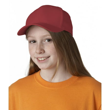 Slash Cut End Cap - 8122 UltraClub Kids' Classic Cut Cotton Twill Baseball Cap