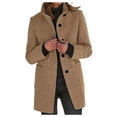 thumbnail image 1 of Women's Autumn Winter Solid Color Button Up Stand Collar Wool Coat for Stylish Ladies, 1 of 4