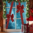 thumbnail image 2 of 4 Pack Christmas Cabinet Ribbon Bows, Buffalo Plaid Door Bows and Ribbon Decorations, Large Polyester Holiday Bows for Kitchen Cabinets, Walls, Trees, and Wedding Décor, 2 of 5