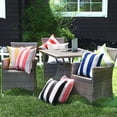 thumbnail image 5 of Waterproof Striped Throw Pillow Covers Polyester Linen Garden Farmhouse Cushion Cases for Patio Tent Balcony Couch Sofa 18x18inch, 5 of 5