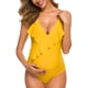 thumbnail image 3 of One Piece Maternity Swimsuits Ruffle Floteas de trajes de baño Falbala Monokini Vuelos al cuello profundo V Suites amarillo (3xl Sincero  Ropa, 3 of 7