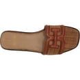 thumbnail image 2 of Sam Edelman Irina Cognac/Cuoio Weave Double E Square Toe Flat Slide Sandals (RICH COGNAC/CUOIO, 7.5), 2 of 6