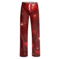 thumbnail image 4 of Women's Drawstring Valentine's Day Printed Casual Pants, Elastic Waist Lounge Pants for Women, Holiday Themed Sleepwear Pajama Pants, Comfortable Fit,Watermelon Red,M, 4 of 7