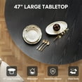thumbnail image 5 of KithKasa 40'' Round Dining Table for 4, Circle Kitchen Dinner Table with Cylindrical Pedestal, Large Wood Dining Room Table,Black, 5 of 7