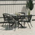 thumbnail image 3 of CosmoLiving by Cosmopolitan, Circi Collection, Dining Table with Glass Top, Black and Charcoal, 3 of 8