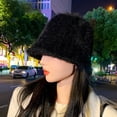 thumbnail image 3 of Women Autumn Winter Bucket Hat Solid Color Super Soft Windproof Female Thicken Winter Warm Fisherman Hat, 3 of 7