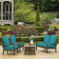 thumbnail image 7 of ARDEN Outdoor Foam Deep Seat Cushion (2-Pack), 22x24, Premium High-Density Foam, Never Flattens, Weather-Proof for Patio Chair Sofa Couch, Lake Blue Leala, 7 of 7