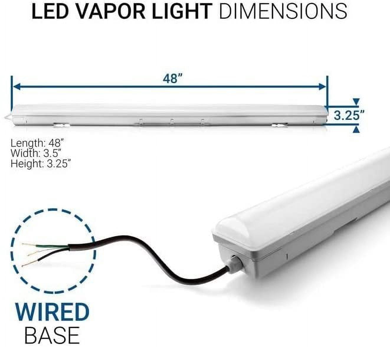 Hyperikon LED Vapor Proof Fixture, 40W=100W, Garage Lighting, Frosted Lens, UL, DLC, Daylight White, 4 Pack