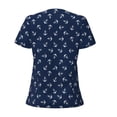 thumbnail image 6 of Fuzoiu Nautical Themed Simple Anchors Print Women's V-Neck T-Shirt,Women's Short Sleeve Top, Comfortable for Work, Leisure, and Sports, 6 of 7
