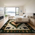 thumbnail image 3 of ODIKA 9'x12' Washable Area Rug Low Pile, Flatwoven, Cabin Border Cowboy Southwestern Mens Decorations Reindeer Lone for Great Room, Indoor Concept, Large Living, 3 of 7
