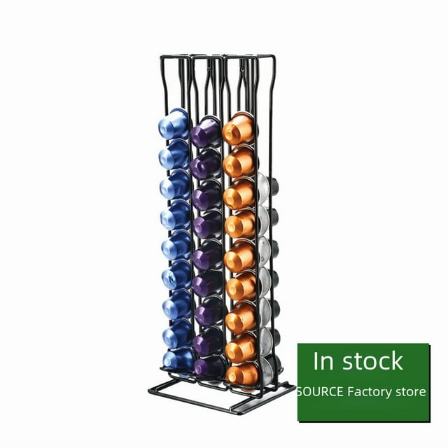 OASISWJ Nespresso Capsule Organizer: Durable Iron Wire & Plastic 60-Capsule Storage Rack with Spray-Coated Finish – Space-Saving, Easy-to-Assemble Display Stand for Kitchen, Office, Living Room &