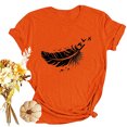 thumbnail image 4 of Dadaria Matters Tee Femme Chemise Orange Manches Courtes T-Shirt Col Rond Hauts Été Chandail Blouses L, 4 of 6