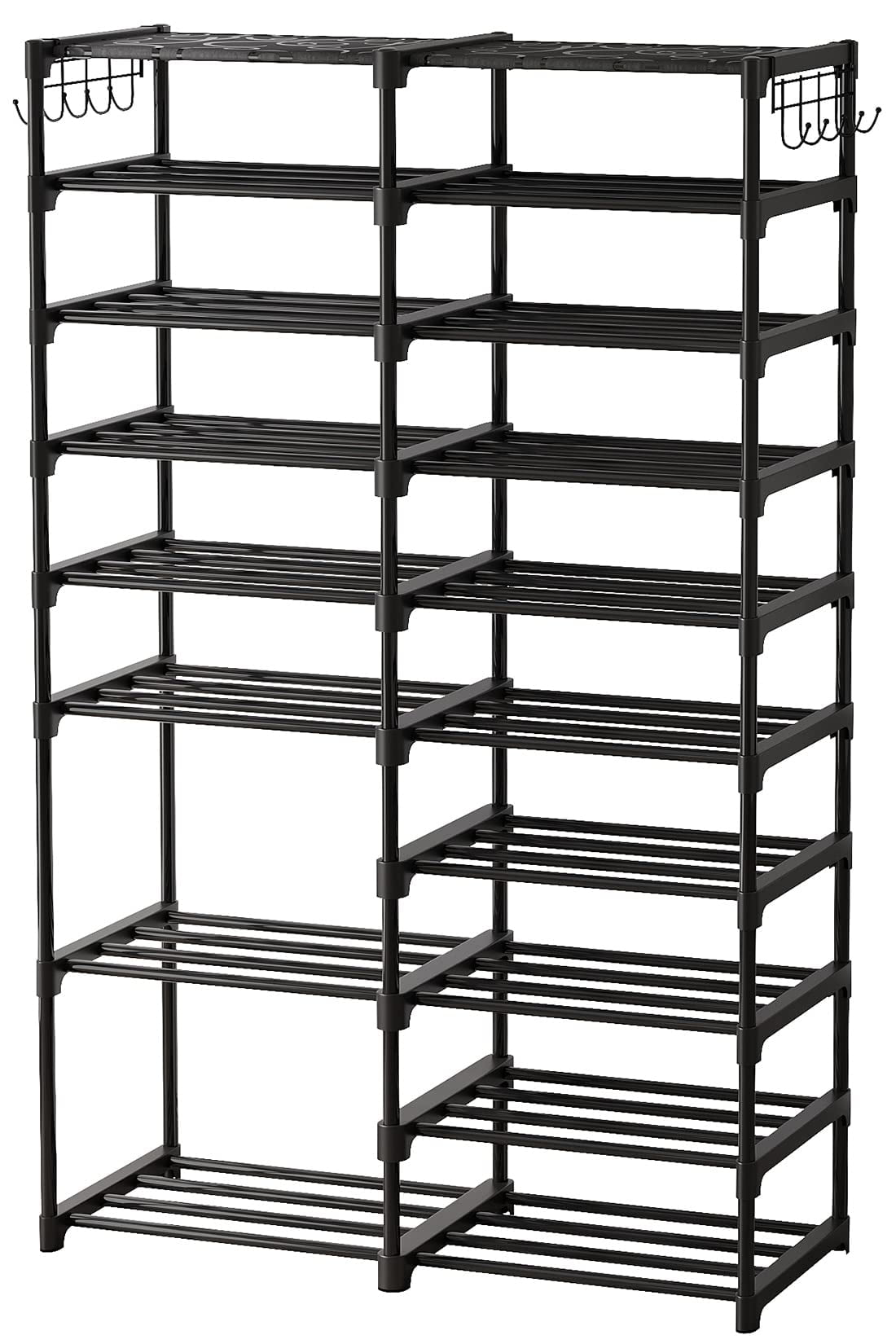  UMBFUN 9 Tiers Shoes Rack Organizer for Entryway Hold 32-40  Pairs Shoes and Boots Black Metal Garage Shoes Storage Tall Stackable Free  Standing Big Shoe Rack for Closet with 4 Hooks(2x9) 