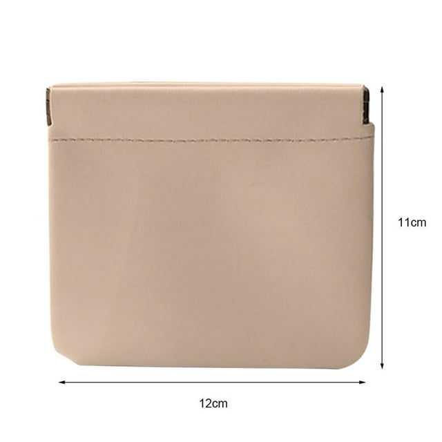 Mini Cosmetic Bag PU Makeup Toiletry Pouch for Daily Travel Storage (Light Grey)