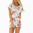 thumbnail image 5 of Shorts for Women,Clearance Fashion Womens Summer Loose Floral Printed Knot Strap Short Jumpsuit Rompers, 5 of 5