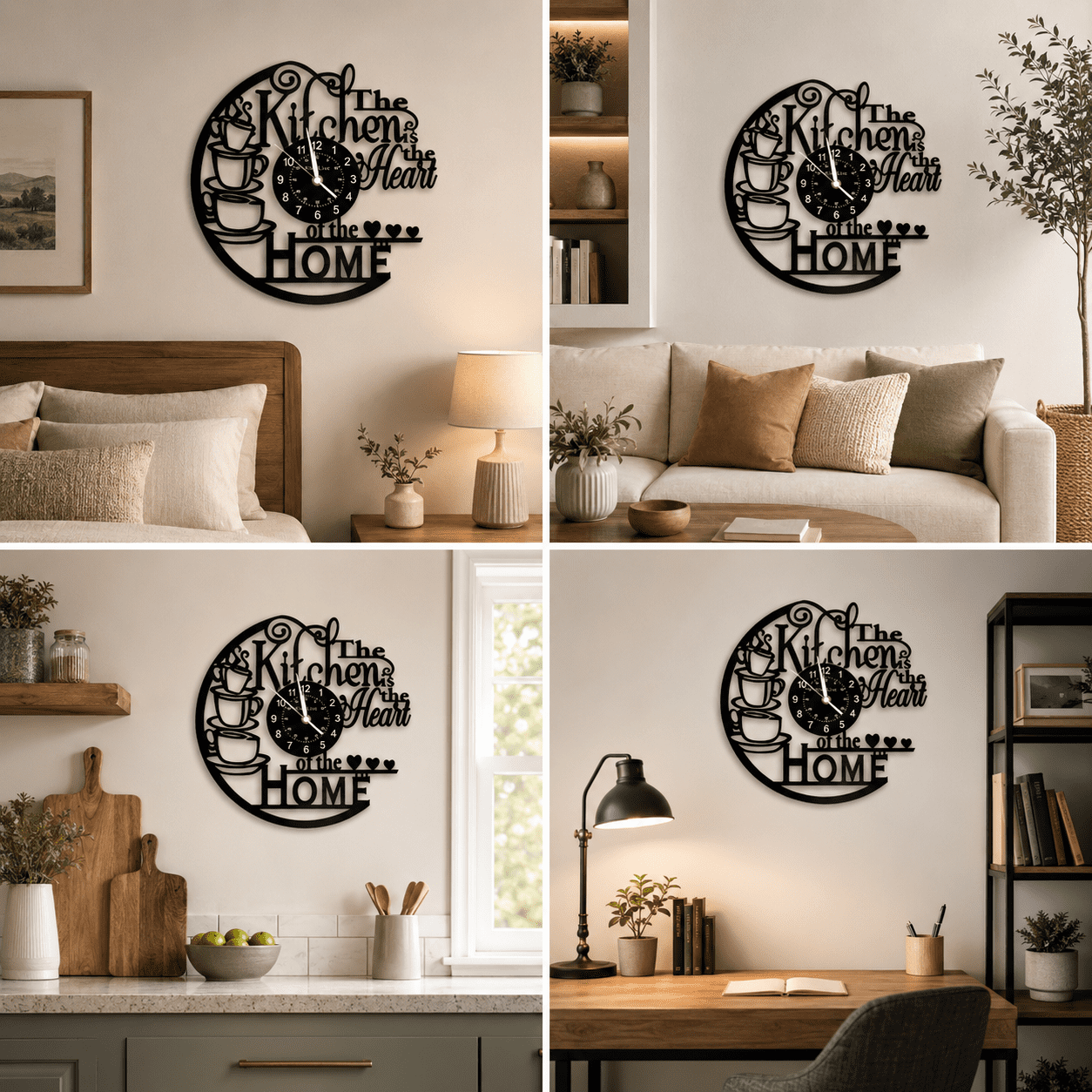 1 Piece Kitchen Theme Vinyl Record Wall Clock, Silent Wall Clock, Suitable for Living Ro