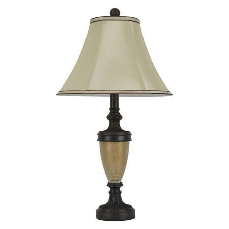 - French Verde Table Lamp with Cream Mercury Glass and Bavaria Silk Shade