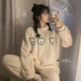 thumbnail image 1 of Ropa de dormir gruesa con forro polar para mujer, camisón de Panda bonito para otoño e invierno, ropa de franela para el hogar, ropa de maternidad cómoda para el hogar, 1 of 5