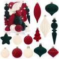 thumbnail image 1 of Conjunto de 30 Esferas Navideñas de Terciopelo para Fiesta Ouddy, 1 of 7