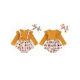 thumbnail image 3 of Aojekbee Baby Girls Halloween Jumpsuits Pumpkin Print Long Sleeve Romper and Cute Headband Set for Toddler Infant Outfits, 3 of 10