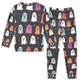 thumbnail image 2 of FORMRS Long Sleeve Top and Pants Pajama Set for Niños 2-Piece Sleepwear, Sizes 18M-8Y, Colorful Halloween Ghost, 2 of 6